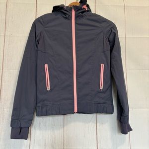 Ivivva Girls' Navy Raincoat with Pink Zippers